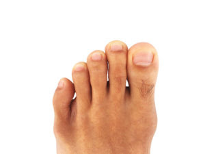 Foot and toes of most Asian men